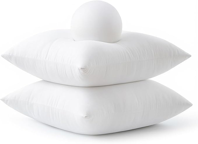 MIULEE Throw Pillows Inserts, Pack of 4 22x22 Inch 100% Virgin Fiber Filling Bed Couch Pillows