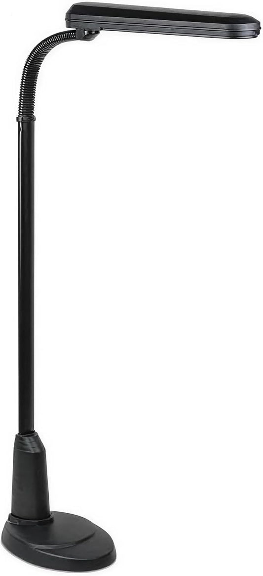 OttLite Standing Floor Lamp with Weighted Base & Adjustable Neck - 24w Energy Efficient Light Bulb for Bright Natural Daylight - Modern Home Decor, for Living Room, Reading, Bedroom, Dorm & Office