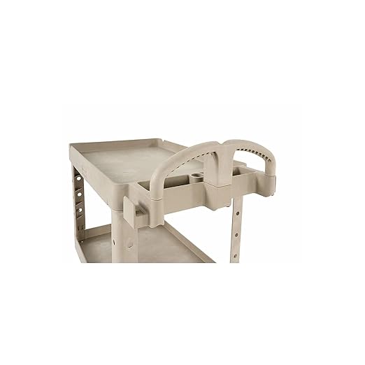 Rubbermaid Commercial 452088BG Heavy-Duty Utility Cart, Two-Shelf, 25 1/4w x 44d x 39h, Beige