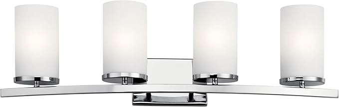 Kichler Crosby 31" 4 Light Vanity Light Satin Etched Cased Opal Chrome