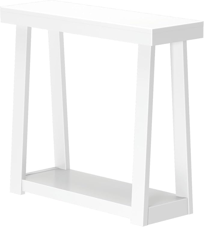 Plank+Beam Solid Wood Console Table with Storage, 36 Inch, Sofa Table with Shelf, Narrow Entryway Table for Hallway, Behind The Couch, Living Room, Foyer, Easy Assembly, White
