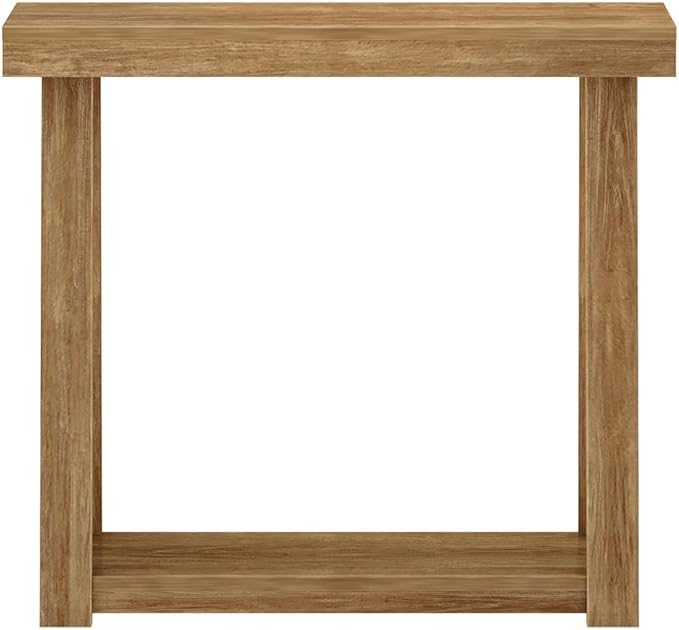 Plank+Beam Solid Wood Console Table with Storage, 36 Inch, Sofa Table with Shelf, Narrow Entryway Table for Hallway, Behind The Couch, Living Room, Foyer, Easy Assembly, Pecan