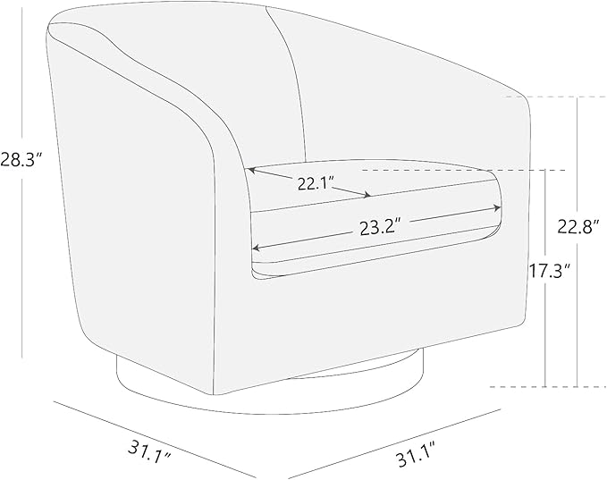 CHITA Swivel Accent Chair Set of 2, FSC Certified Upholstered Fabric Barrel Chair for Living Room, Fully Assembled, Cream