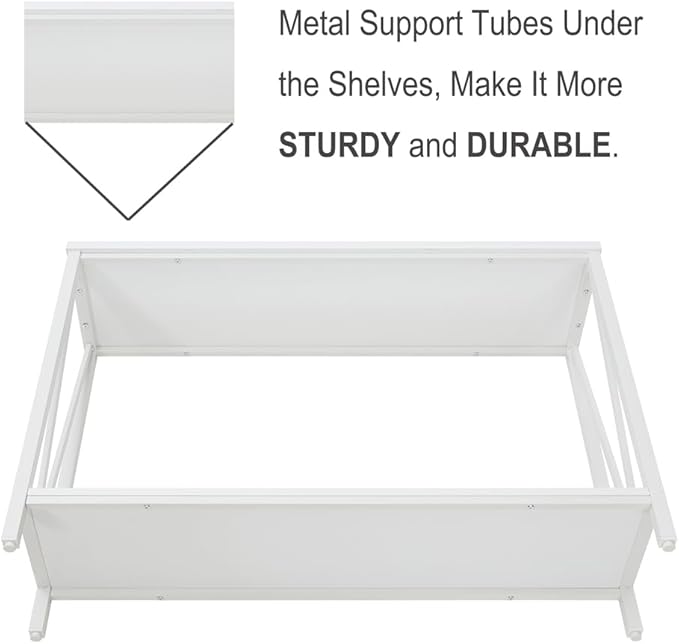 EXCEFUR Rustic Sofa Table, Industrial Console Table for Entryway, Wood and Metal Hallway Table for Living Room, White Oak
