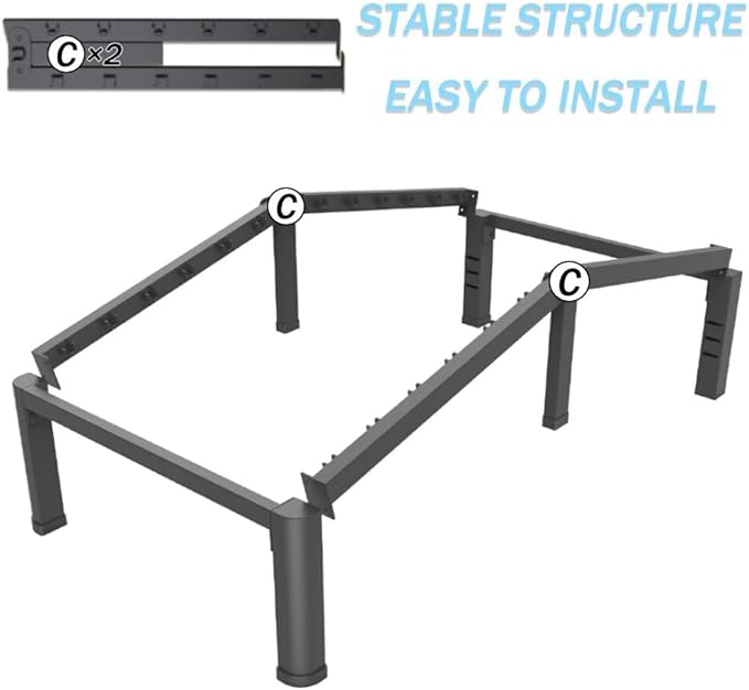 FUIOBYVV 14 Inch Twin XL Bed Frame with Rounded Corner and Headboard Hole Mattress Retainers 3500 LBS Metal Heavy Duty Steel Slats Support No Box Spring Needed Platform Noise Free Easy Assembly