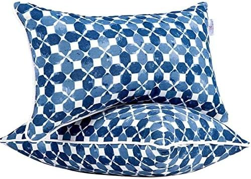 Outdoor Lumbar Pillows - Decorative Pillows with Insert Included Set of 2 Outdoor Pillows for Patio Furniture 12x20 Inch