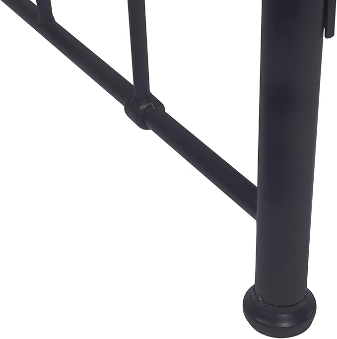 Metal Bed Frame Platform with Head Board Foot Board Vintage Mattress Foundation with Metal Slats Queen Size for Bedroom School Students Kids Adults Storage Under 500lbs (Black Metal, Queen)