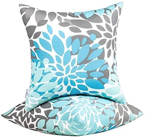 Outdoor Throw Pillows - Decorative Pillows with Insert Included Set of 2 Outdoor Pillows for Patio Furniture 18x18 Inch