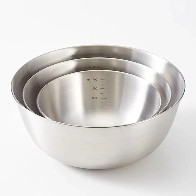 MANHONGYU Stainless Steel Mixing Bowls-3 Packs Small Thicker Stainless Steel Flat Bottom Mixing Bowls Set, Home, Refrigerator, and Kitchen Food Storage Organizers