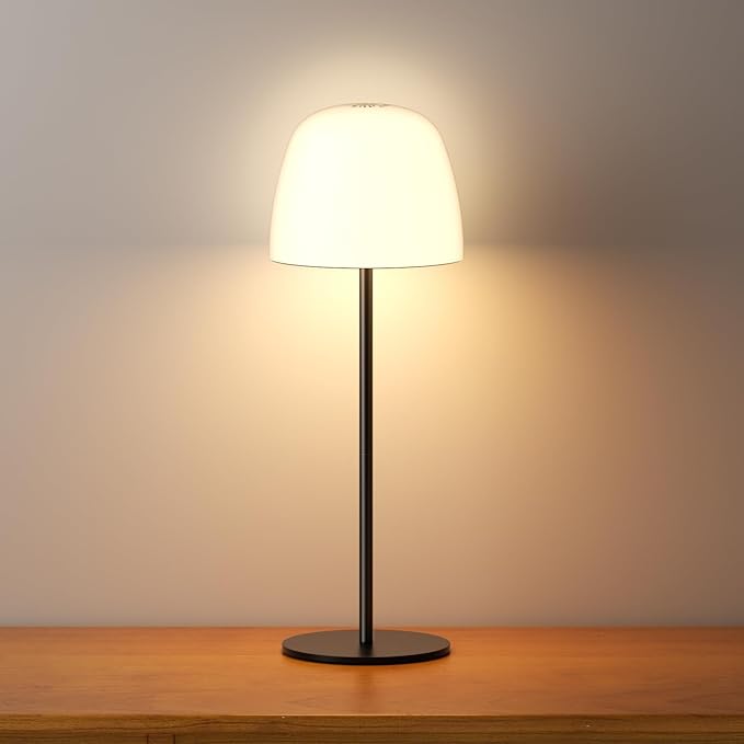 Portable Cordless Table Lamp, 3 Color Stepless Dimming 5500mAh Rechargeable Battery Operated LED Desk Lamp, for Bedroom/Couple Dinner/Desk/Cafe/Dining Room/Terrace