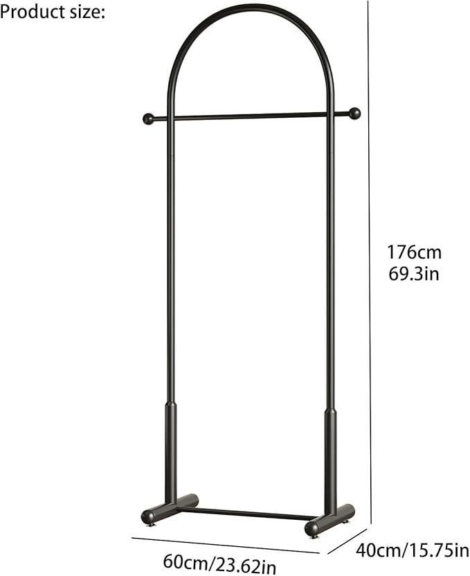 Metal Small Clothes Rack, Arched shape Clothing Racks for Hanging Clothes,Heavy Duty Garment Rack for Small Spaces Modern Coat Rack Stand for Entryway, Bedroom (black)