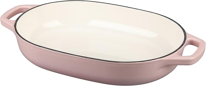 Enameled Cast Iron Dutch Oven Pot with Lid, Oval Dutch Oven for Bread Baking, Bread Oven for Homemade Sourdough Bread Baking, 7qt, Pink