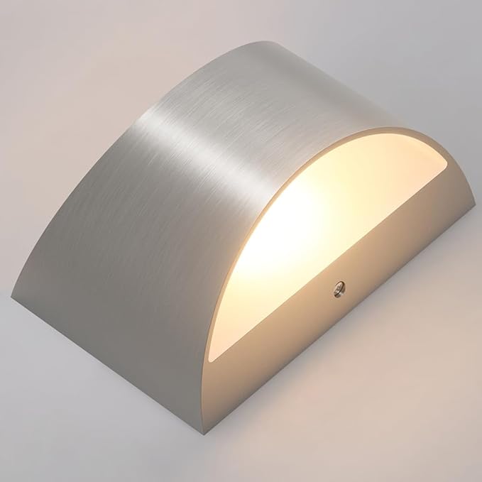 Aipsun Nickel Modern LED Wall Sconce Hardwired Indoor Wall Lights Set of 2 Up and Down Wall Mount Light for Living Room Bedroom Hallway Corridor Conservatory Warm White 3000K(with G9 Bulbs)