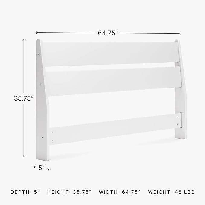 Signature Design by Ashley Socalle Coastal Panel Headboard, Queen, White