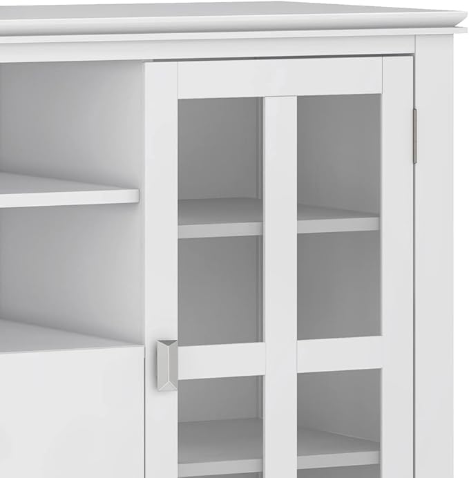 SIMPLIHOME Artisan SOLID WOOD 53 Inch Wide Contemporary TV Media Stand in White for TVs up to 60 Inches, For the Living Room and Entertainment Center