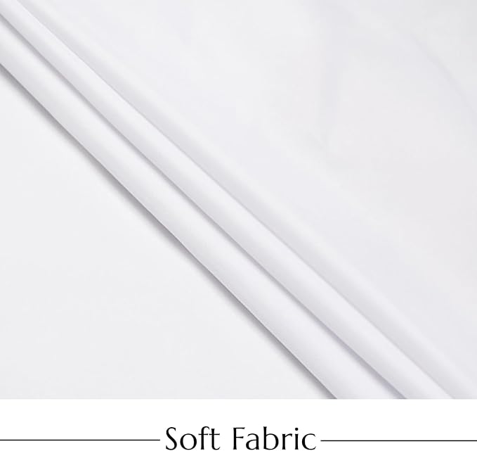 No Hook Shower Curtain with Snap in Liner, White and Gray Striped Heavy Duty See Through Window Waterproof Machine Washable Bathroom Curtain 71" W x 74" L (Pack of 1)