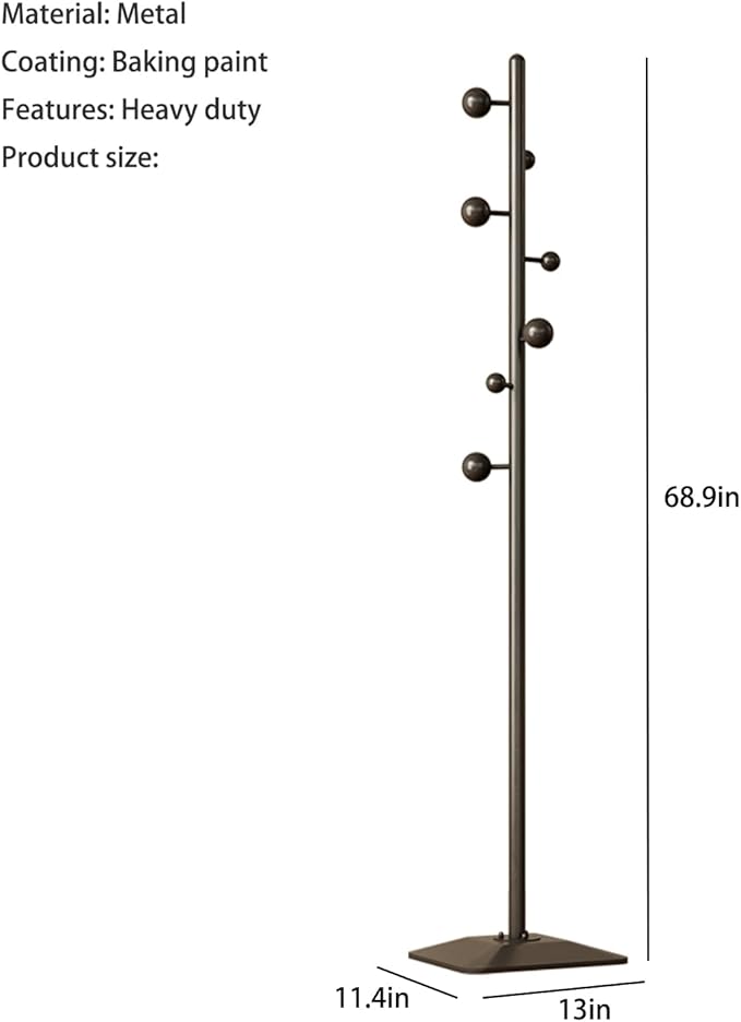 coat rack freestanding,coat rack stand with 7 Hooks and Metal Base for Bags, Hats.Coat Tree Coat Hanger Stand for Home Office Hall Entryway