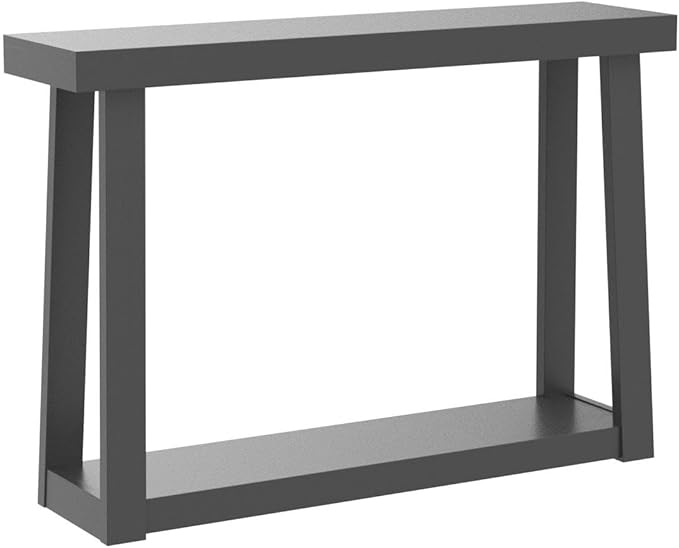 Plank+Beam Solid Wood Console Table with Storage, 46.25 Inch, Sofa Table with Shelf, Narrow Entryway Table for Hallway, Behind The Couch, Living Room, Foyer, Easy Assembly, Black