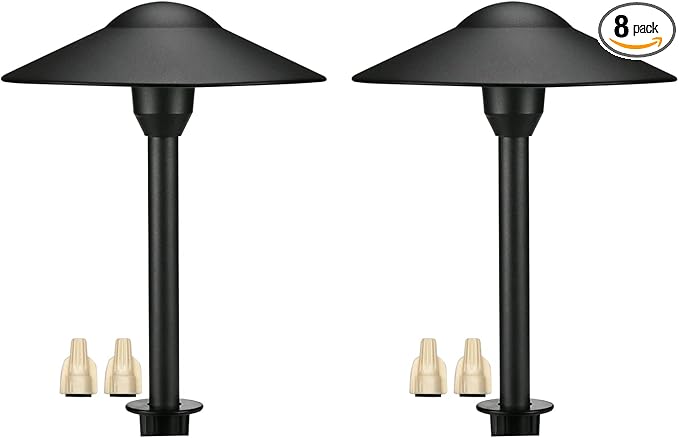 Lumina Lighting® 3W Landscape Lighting 12V Landscape Lights Low Voltage Landscape Path Lights Warm White Waterproof Outdoor Replaceable G4 LED Bulb for Garden Pathway Lawn Yard (Black, 2-Pack)