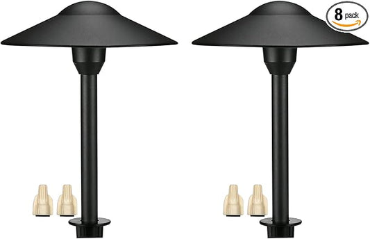 Lumina Lighting® 3W Landscape Lighting 12V Landscape Lights Low Voltage Landscape Path Lights Warm White Waterproof Outdoor Replaceable G4 LED Bulb for Garden Pathway Lawn Yard (Black, 2-Pack)