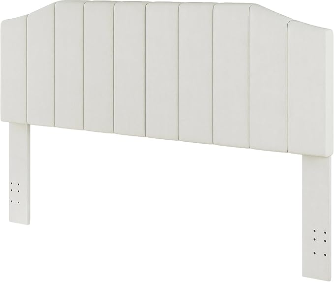 King Size Headboard Only, Velvet Upholstered Headboard King/California King Size Wall Mount and Bed Frame Mount, Featuring High-Density Sponge Padding Easy Assembly Comfort Style-Cream