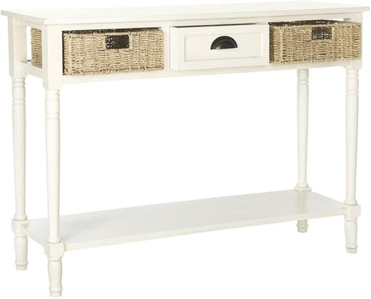 SAFAVIEH American Homes Collection Winifred Grey Wicker Console Table with Storage