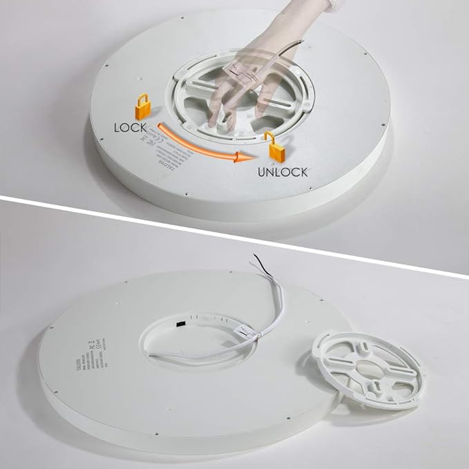 TALOYA Flush Mount 12 Inch Ceiling Light (Milk White Shell), 20W Surface Mount LED Light Fixture for Bedroom Kitchen,5 Color Temperatures in One,0.94 Inch Thickness Round