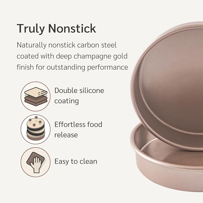 Passionate Baker PFOA free Nonstick Baking Pans Bundle of 6 items: 9 inch Round Cake Pans, 9 x 13 inch Cake Baking Pan, Square, Loaf, Muffin Tin