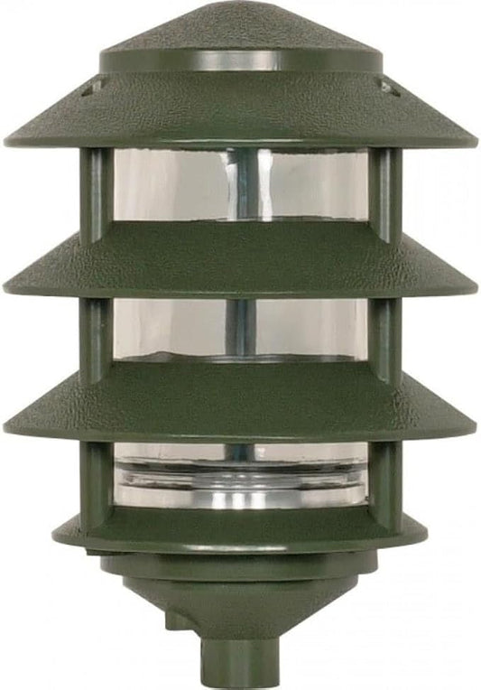 Nuvo SF77/324 One 2 Louver Hood Outdoor Pagoda Landscape Pathway Light, 3 Tier-Small, Green