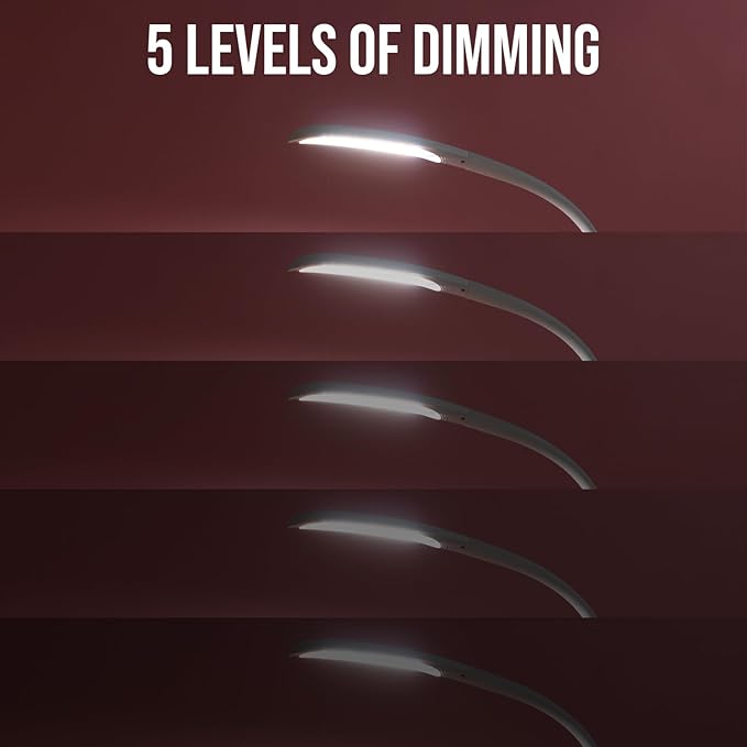 Stella Sky Two Premium 10W LED Floor Task Lamp - White - Adjustable Dimmable Low Vision Natural Sunlight Light - Bright Macular Degeneration Lighting - Hobby, Crafting, Sewing, Artist, Reading, Office