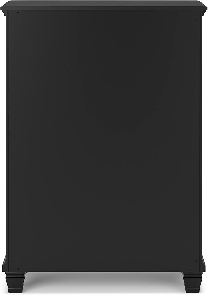 Signature Design by Ashley Lanolee Traditional 5 Drawer Chest for Bedroom, Black