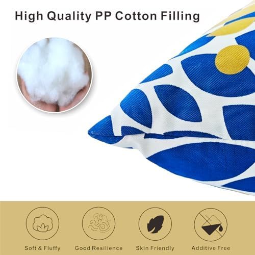 Outdoor Throw Pillows - Decorative Pillows with Insert Included Set of 2 Outdoor Pillows for Patio Furniture 18x18 Inch