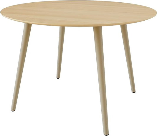 43.3 Inch Cream Round Dining Table for 4, Space-Saving Dinette Perfect for Kitchen Dining Living Room(Cream Table)