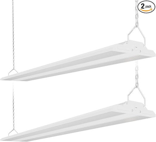 LED Linear Shop Lights 300W, 45000LM Led High Bay Lights 5000K Daylight 120-277V,Led Garage Light for Shop Workshop Store Commercial Supermarket Warehouse Basement Exhibition Room ETL-2Pack
