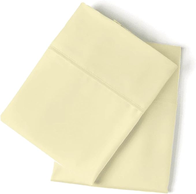 PeachSkinSheets Night Sweats: The Original 1500tc Soft King Pillowcase Set Buttercream Yellow
