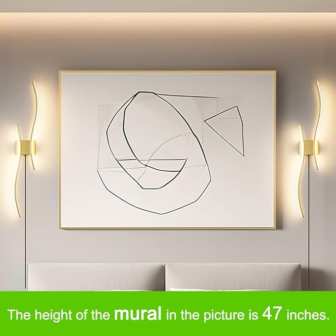 Modern Gold Plug in Wall Sconces Set of 2 - Smart Dimmable LED Wall Lights with Remote, 3CCT Adjustable & Memory Function, Timer Setting - No Wiring Needed for Living Room, Bedroom, Hallway