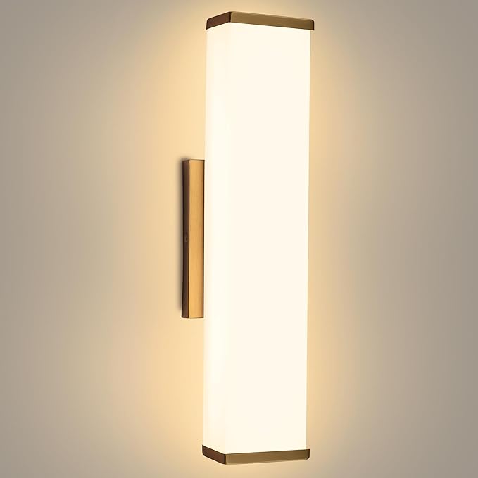 Kalium 16in Modern Wall Sconces, Dimmable Bathroom Vanity Lights, 3000K Warm White LED Indoor Sconces Lighting for Bathroom, Stairs, Living Room, Bedroom. Hardwired.