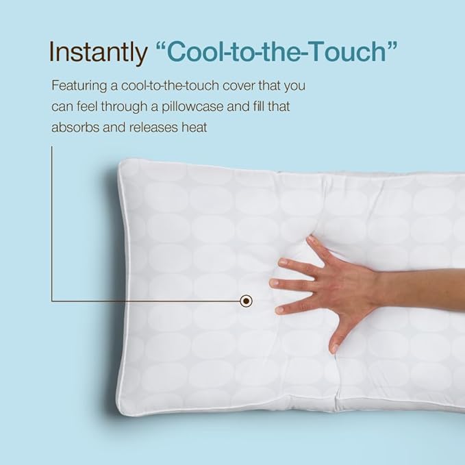 Coop Home Goods Essence Cooling Down Alternative Pillows Set of 2, King Size Adjustable Cooling Pillow for Hot Sleepers, Luxury Cool-to-The-Touch Hotel Pillows for Stomach, Back, or Side Sleepers