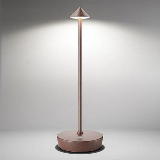 Cordless Table Lamps Rechargeable, 6000mAh Battery Operated LED Desk Lamp Outdoor Waterproof Portable Touch Dimmable Table Night Light for Patio Restaurant Dining Home Rust