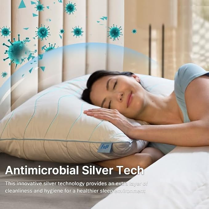 felo Feather Down Pillow King Size,CloudFusion Goose Pillow for Sleeping, Luxury Hotel Collection Bed Pillow, Supportive Soft Pillow for Side Back Pain Sleepers, 100% Organic Cotton Shell (20" x 36")