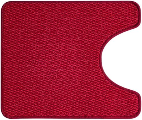 Red Bathroom Rug, 20"x24" U Shape, Non Slip, Quick Dry, Machine Washable, Low Pile Chenille Bath Mat