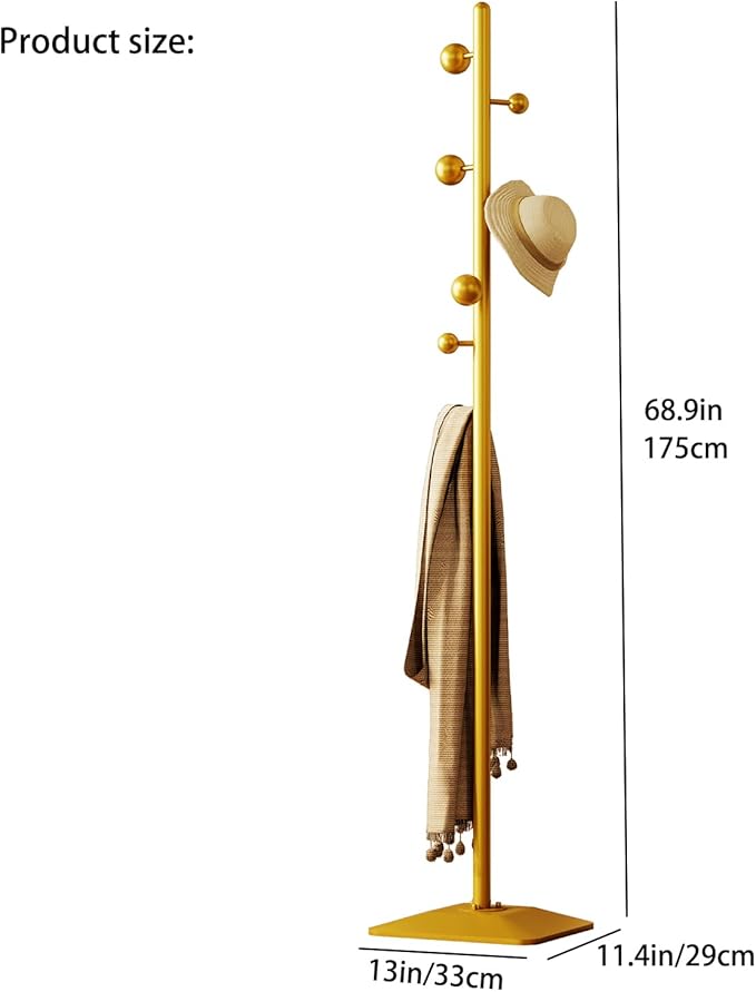 coat rack freestanding,coat rack stand with 7 Hooks and Metal Base for Bags, Hats.Coat Tree Coat Hanger Stand for Home Office Hall Entryway