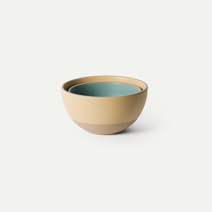 MORA Jumbo and Large Bowls Set of 2, 2.5 and 1.5 Qt Ceramic Pottery Mixing Bowls - Microwave and Dishwasher Safe - Merrigold & Iris