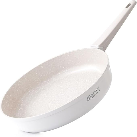 THE ROCK SOHO 11-Inch Ceramic Non Stick Frying Pan – Nothing Sticks, Never Warps, Lasts Longer, Non Toxic Skillet with Heat-Resistant Handle, PTFE PFOA & PFAS Free, Oven & Dishwasher Safe, Cream
