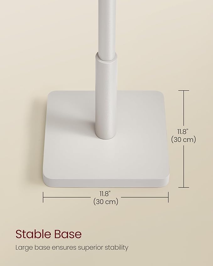 VASAGLE Solid Wood Coat Rack, Free Standing Hall Coat Tree with 8 Hooks, 3 Height Options, for Coats, Hats, Bags, Purses, for Entryway, Hallway, Rubberwood Hooks and Pole, Cappuccino Beige URCR010K01