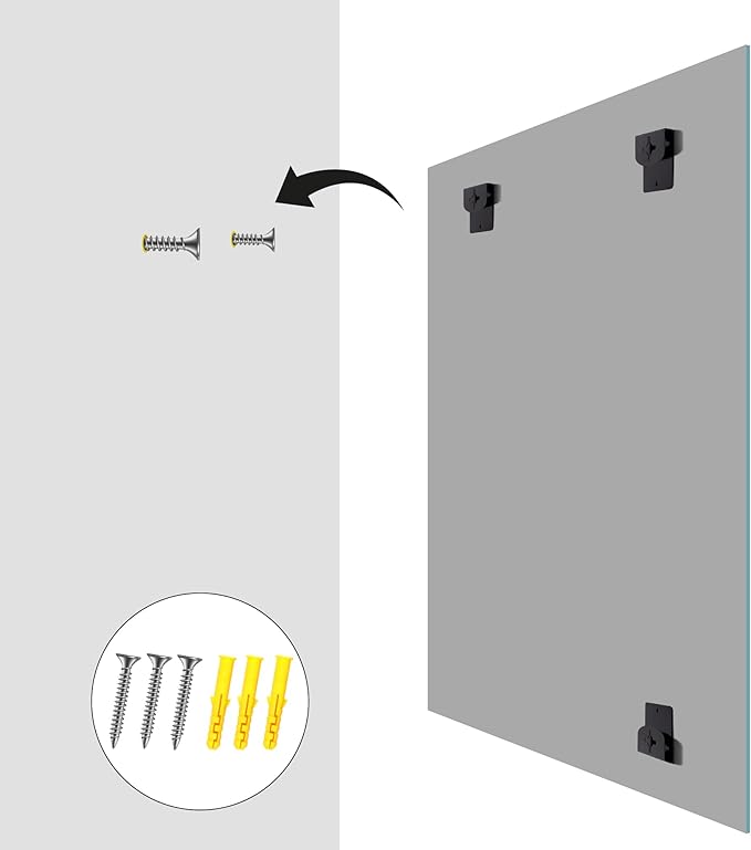 KOCUUY Frameless Mirror, 30"x40" Bathroom Mirror for Over Sink, Unframed Vanity Mirror, Large Rectangle Mirror for Wall, Upgraded Shatterproof, Wall Mirror for Bathroom, Bedroom, Living Room, Entryway