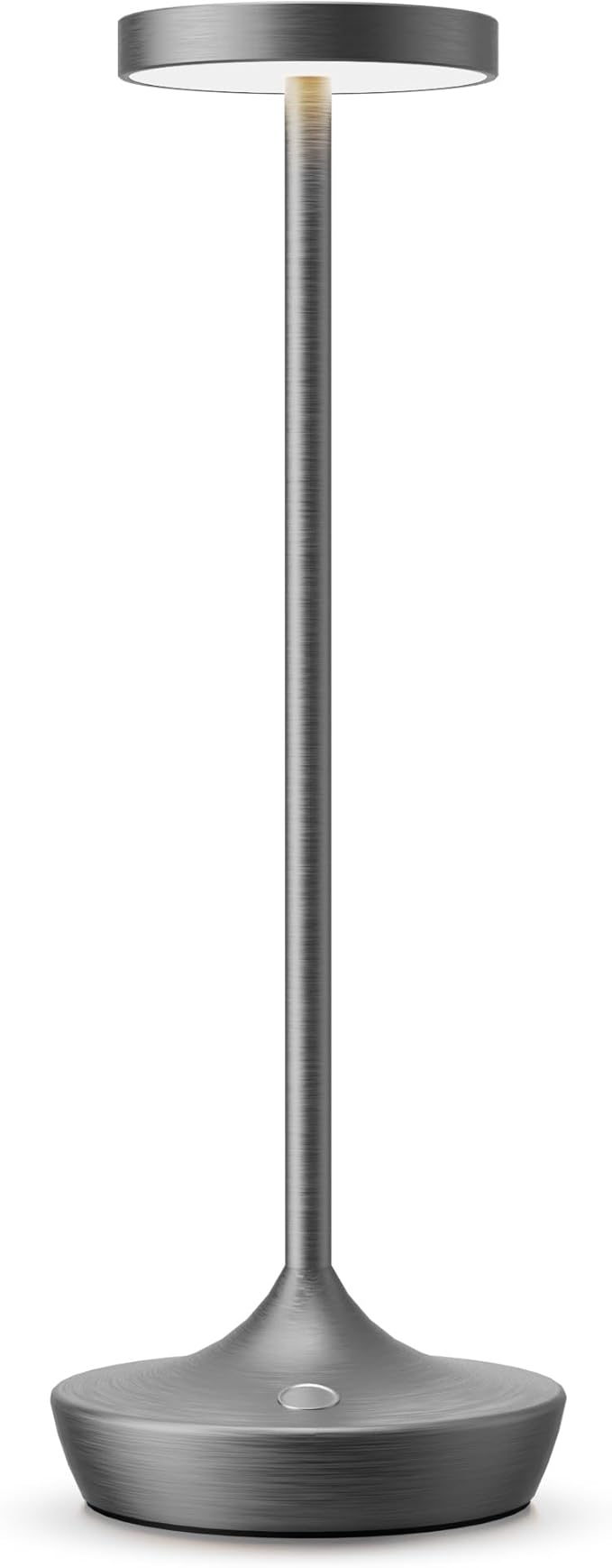 Cordless Table Lamp, Rechargeable Battery Operated LED Desk Lamp, 3-Color Stepless Dimming, Portable & Waterproof, for Restaurants, Bedrooms, Bars, Outdoor Parties, Camping, and Cafes (Gray)