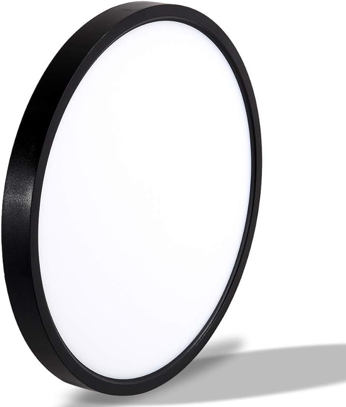 TALOYA LED Ceiling Light Office Black,5 Color Temperatures,15.8 Inch Thin Flat Modern Flush Mount LED Light Fixture for Living Room,24w Round