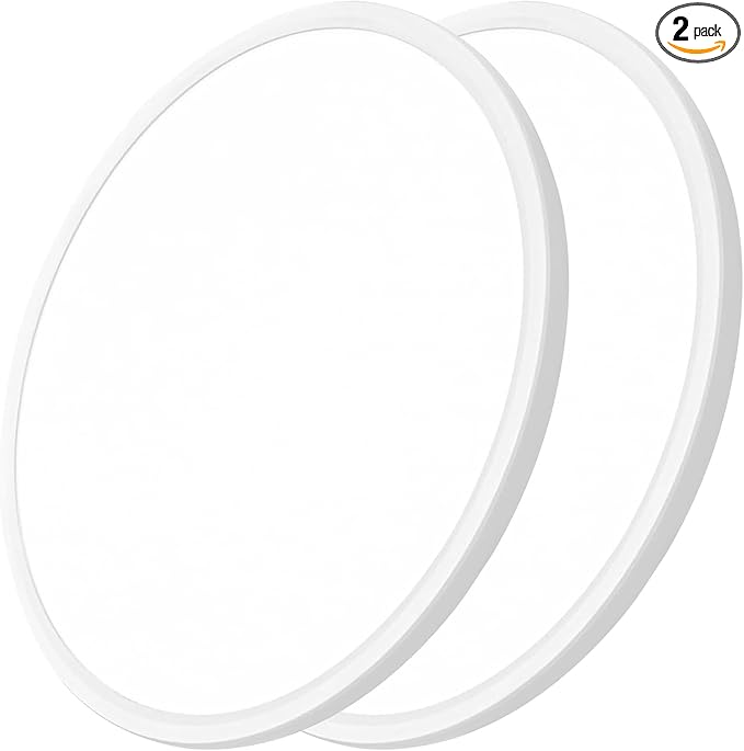 20 Inch LED Flush Mount Ceiling Light, 40W, 4350LM, Selectable 3000K/4000K/6000K CCT, White Round Flat Panel Light Fits Hallway, Kitchen, Bedroom, Laundry Room
