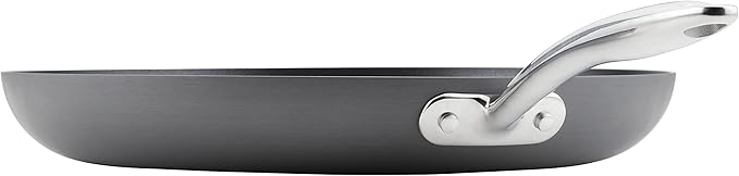 Rachael Ray 80089 Professional Hard Anodized Nonstick Frying/Fry Pan/Skillet with Helper Handle, 14 Inch - Gray